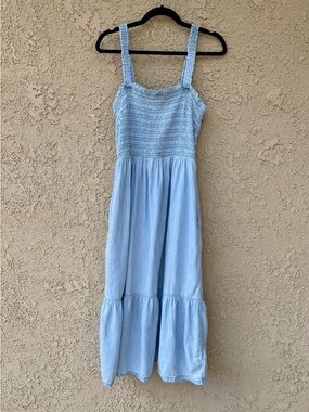 GAP Light Blue Smocked Strap Dress